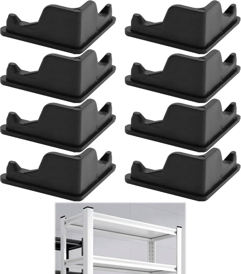 Terixe 8 Pcs Post Inserts Connectors for Whalen 5 Shelf Heavy Duty Shelving Unit - PP Plastic, Injection Molded, Sturdy & Strong Support - Black, Includes 8 Post Caps - Image 1